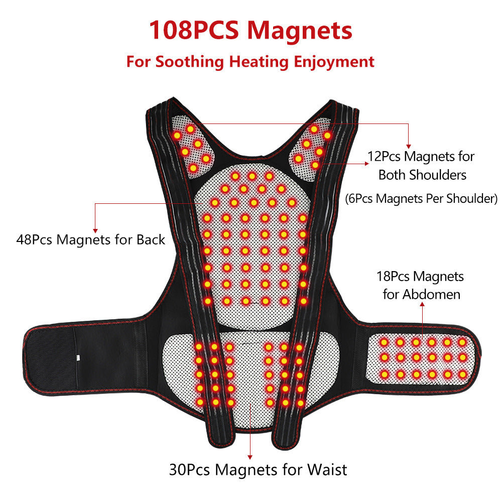 Magnetic Self-Heating Back Support & Posture Corrector Belt
