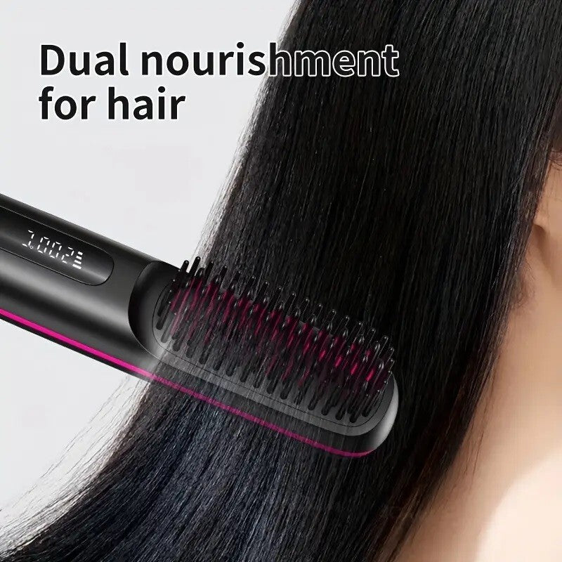 Portable Cordless Hair Straightener Brush