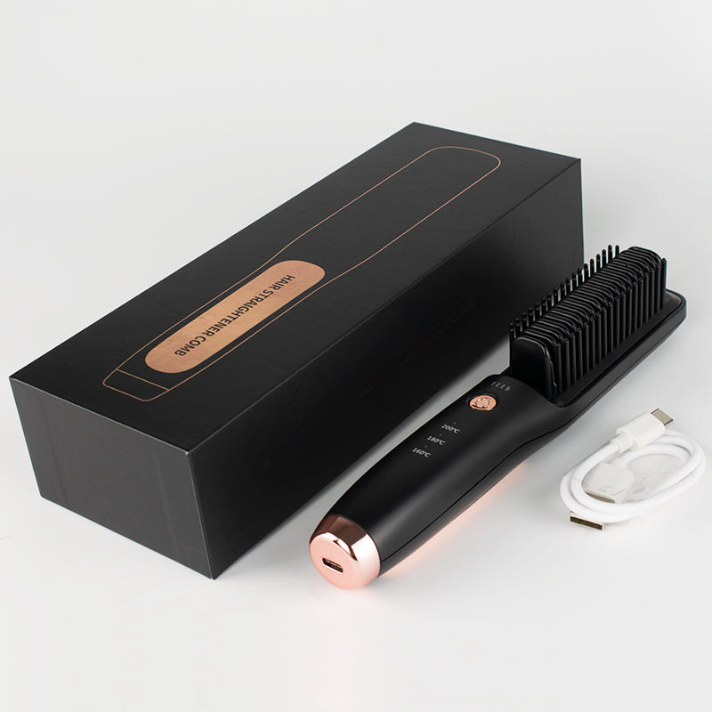 Wireless Rechargeable Hair Straightener Brush
