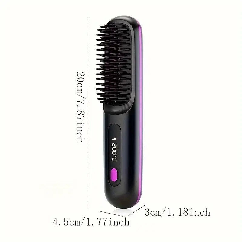 Portable Cordless Hair Straightener Brush