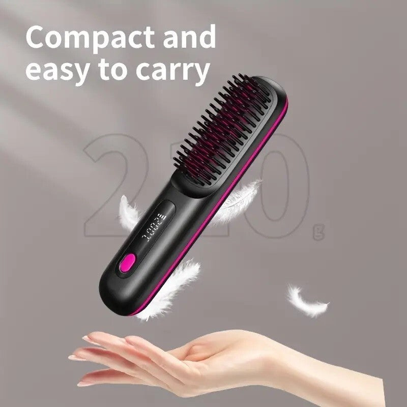 Portable Cordless Hair Straightener Brush