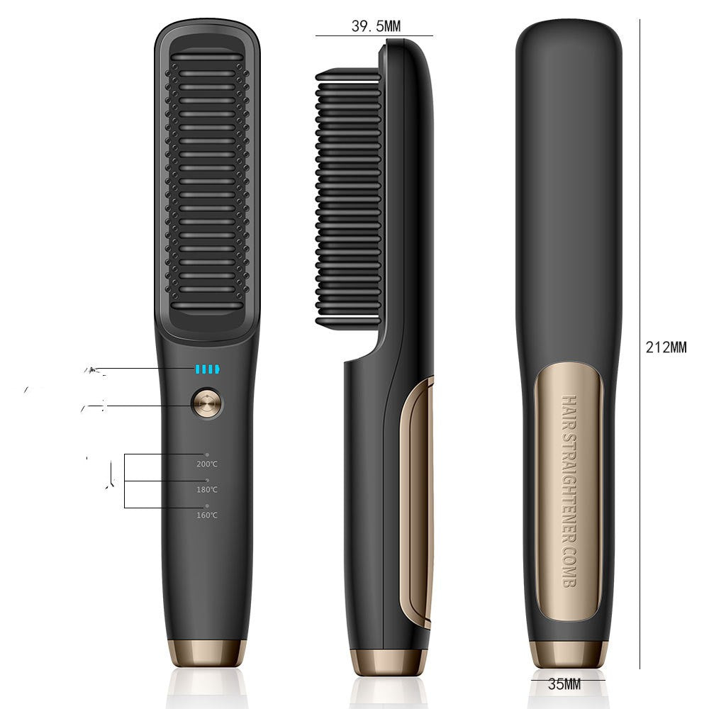 Wireless Rechargeable Hair Straightener Brush